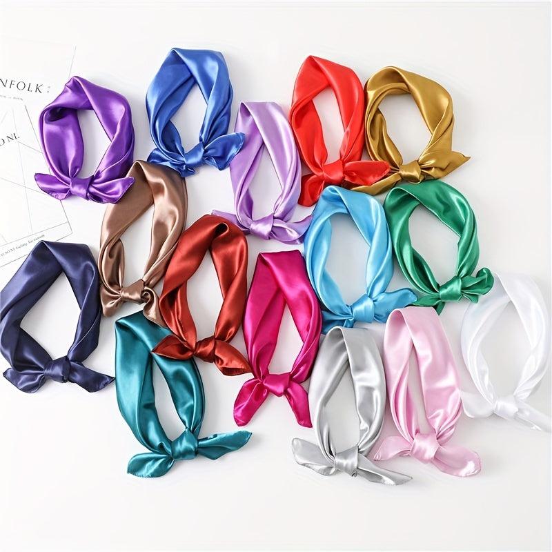 Women's Silk Square Scarf Random Satin Neck Hair Band Bag Warp Lightweight Soft