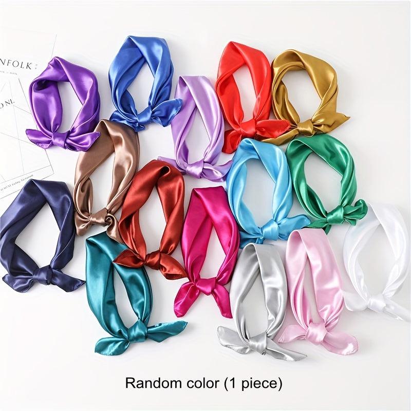 Women's Silk Square Scarf Random Satin Neck Hair Band Bag Warp Lightweight Soft