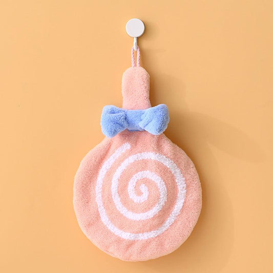 Lollypop Shape Bath Handkerchief Towel Coral Fleece