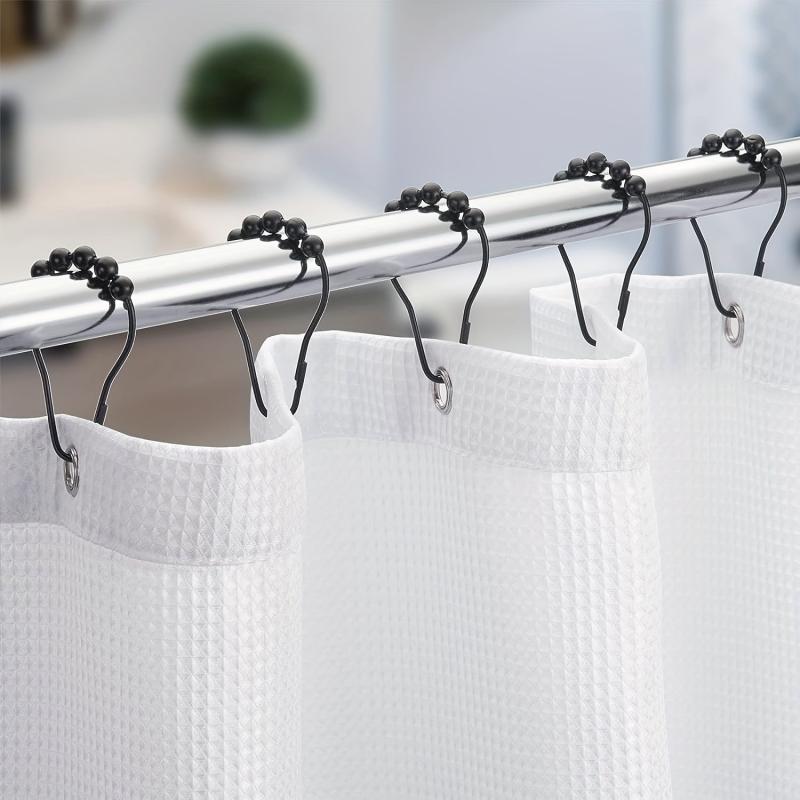 12pcs Gourd Design Shower Curtain Hook Stainless Steel Bathroom Acces
