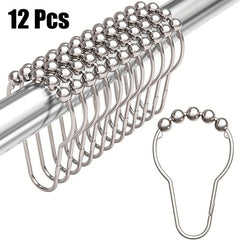 12pcs Gourd Design Shower Curtain Hook Stainless Steel Bathroom Acces