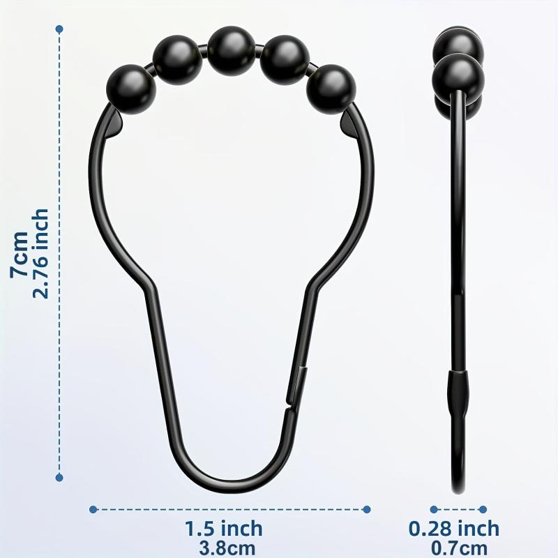 12pcs Gourd Design Shower Curtain Hook Stainless Steel Bathroom Acces