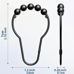 12pcs Gourd Design Shower Curtain Hook Stainless Steel Bathroom Acces