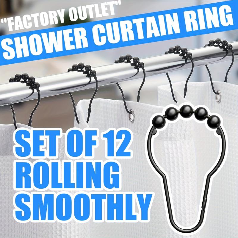 12pcs Gourd Design Shower Curtain Hook Stainless Steel Bathroom Acces