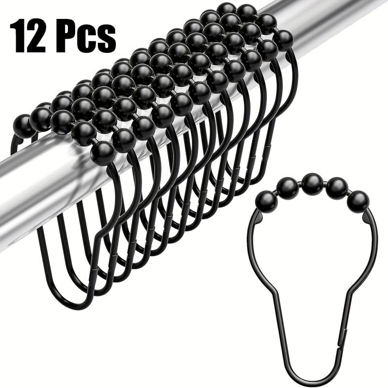 12pcs Gourd Design Shower Curtain Hook Stainless Steel Bathroom Acces