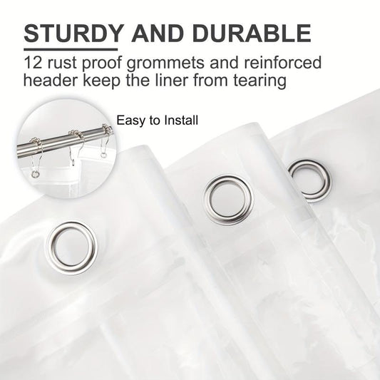 Clear Waterproof PEVA Shower Curtain Liner with Magnets