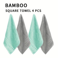 4pcs Bamboo Fiber Washcloth Soft Absorbent Towel