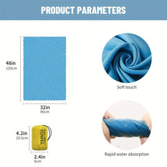 Nano Microfiber Towel Portable Bag Lightweight Quick Dry Outdoor Gym