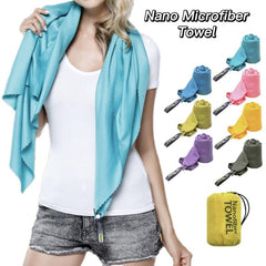 Nano Microfiber Towel Portable Bag Lightweight Quick Dry Outdoor Gym