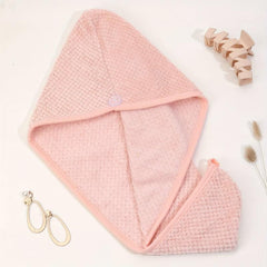 Microfiber Hair Towel with Button for Quick Drying