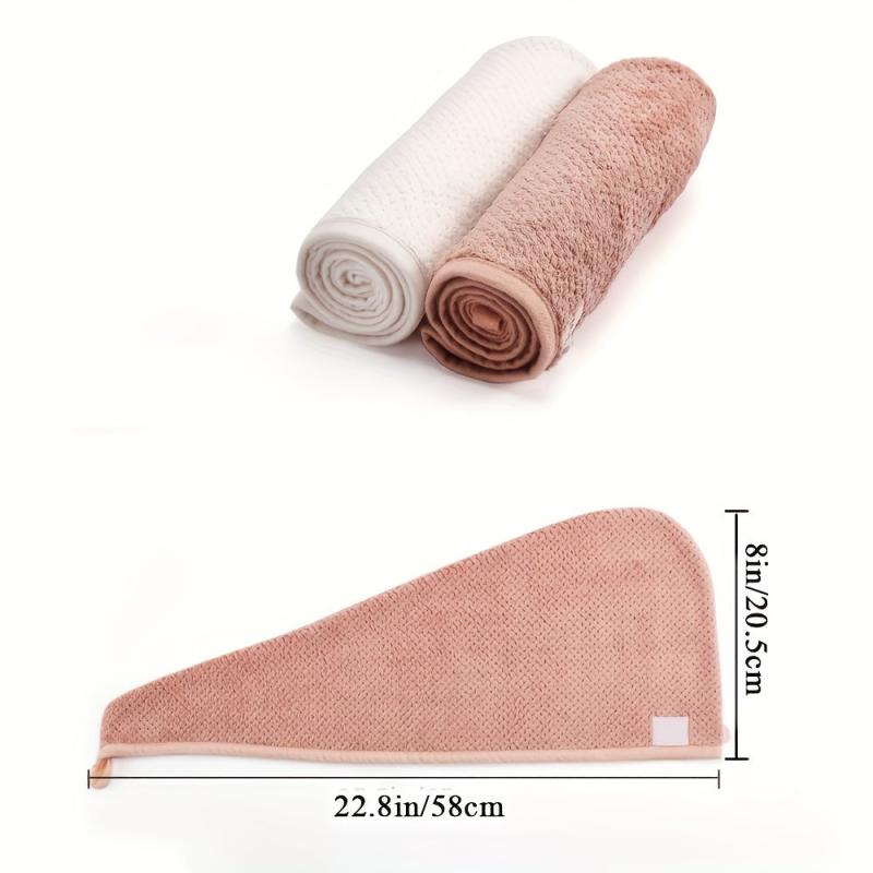 Microfiber Hair Towel with Button for Quick Drying