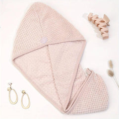 Microfiber Hair Towel with Button for Quick Drying