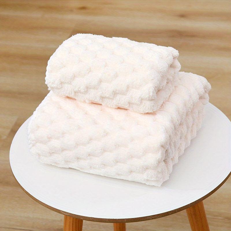 2pcs Soft Towel Set Strong Absorbent Bathroom Towels 1 Bath & 1 Hand Towel
