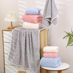 2pcs Soft Towel Set Strong Absorbent Bathroom Towels 1 Bath & 1 Hand Towel