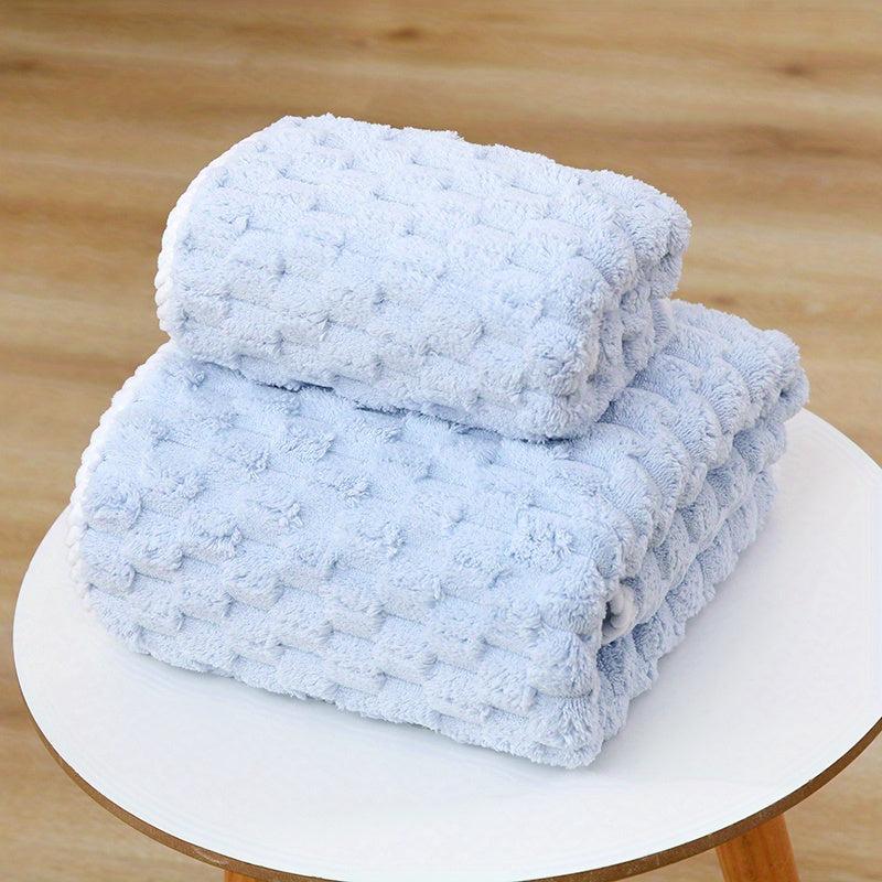 2pcs Soft Towel Set Strong Absorbent Bathroom Towels 1 Bath & 1 Hand Towel