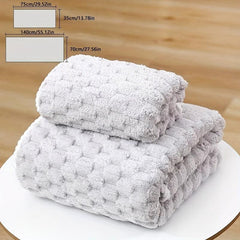 2pcs Soft Towel Set Strong Absorbent Bathroom Towels 1 Bath & 1 Hand Towel