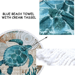 Large Round Beach Towel Quick Dry Microfiber Lightweight Beach Towel