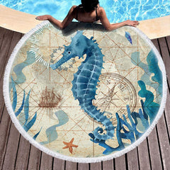 Large Round Beach Towel Quick Dry Microfiber Lightweight Beach Towel