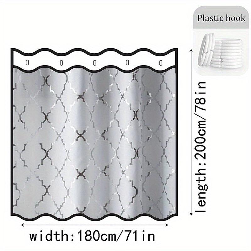 Geometric Pattern Shower Curtain Waterproof Fabric Bathroom Decor