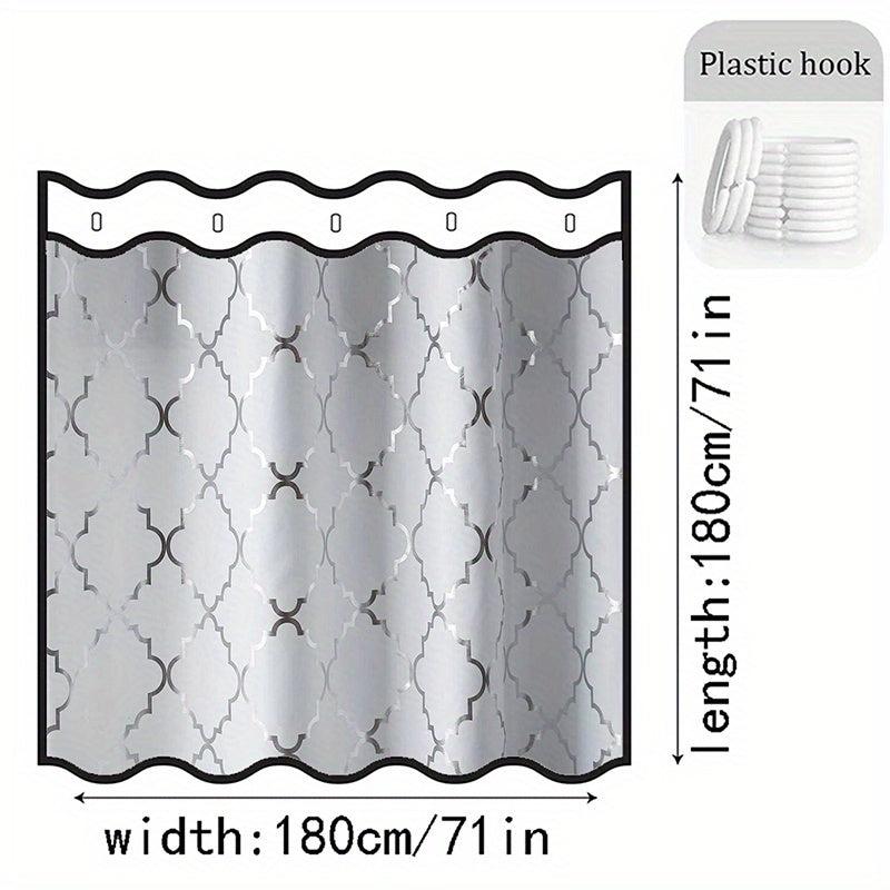 Geometric Pattern Shower Curtain Waterproof Fabric Bathroom Decor