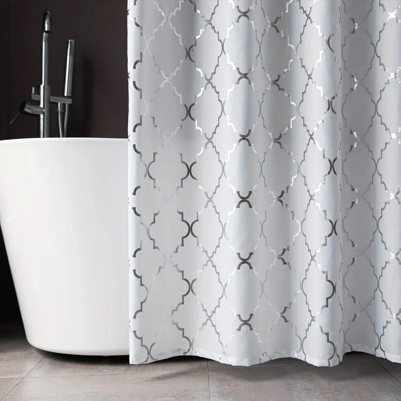 Geometric Pattern Shower Curtain Waterproof Fabric Bathroom Decor