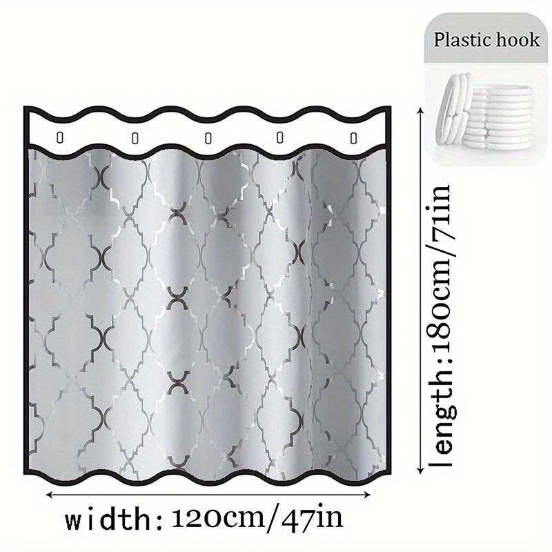 Geometric Pattern Shower Curtain Waterproof Fabric Bathroom Decor