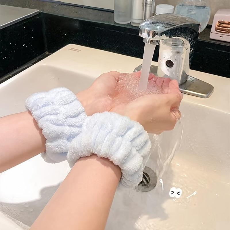 2pcs Microfiber Towel Wristbands for Women Girls