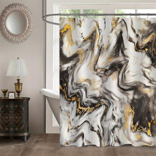 Abstract Modern Shower Curtain Waterproof Fabric