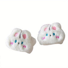 2pcs Rabbit Hair Soft Wrist Washband Set for Makeup & Spa