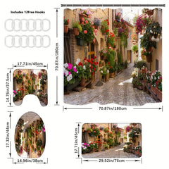 European Street Scene Shower Curtain Set