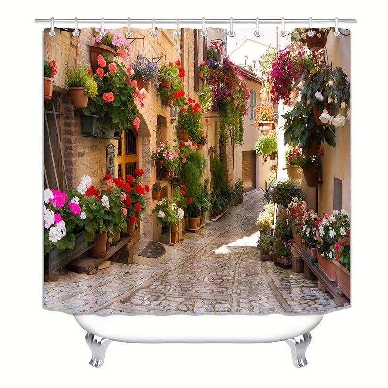 European Street Scene Shower Curtain Set