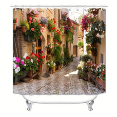 European Street Scene Shower Curtain Set