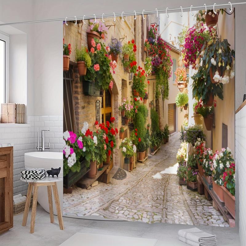 European Street Scene Shower Curtain Set