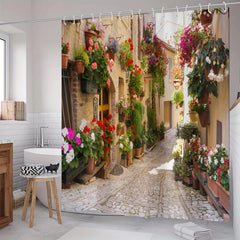 European Street Scene Shower Curtain Set