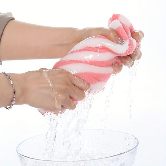 2pcs Striped Hand Towel Bath Towel Lightweight Microfiber Face Towel