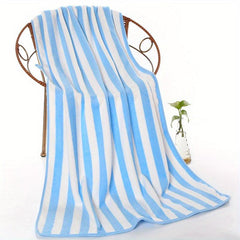 2pcs Striped Hand Towel Bath Towel Lightweight Microfiber Face Towel