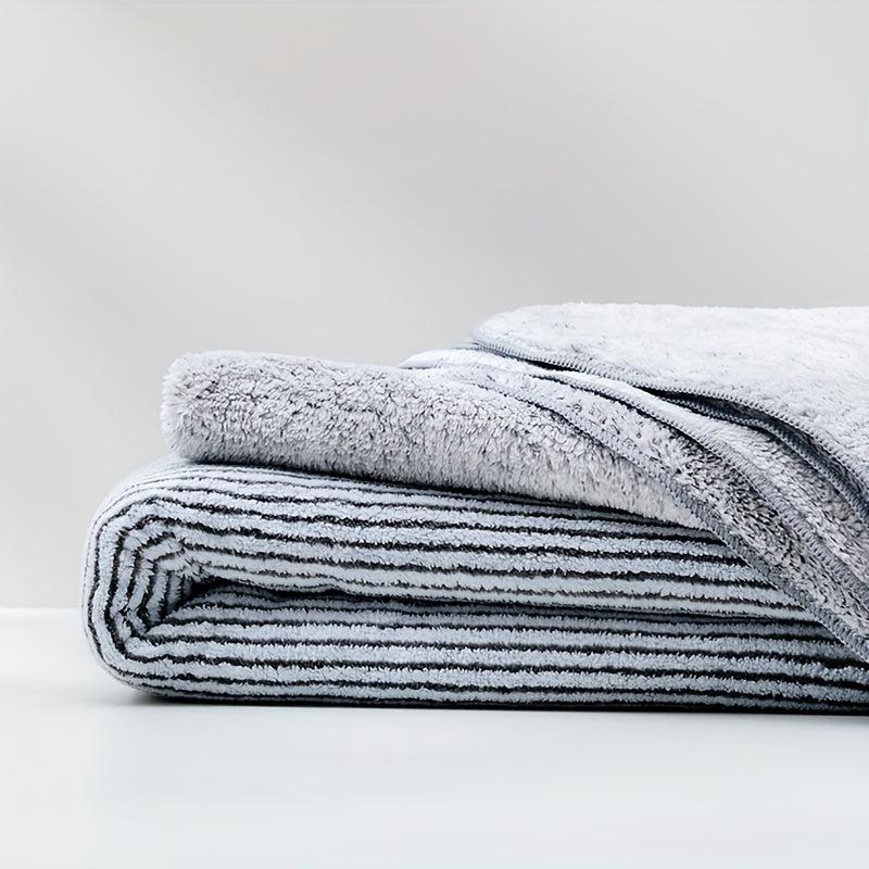 2pcs Bamboo Charcoal Bath Towel Soft Absorbent Towel