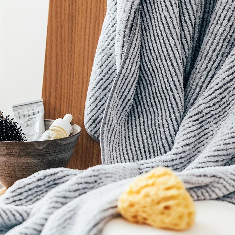 2pcs Bamboo Charcoal Bath Towel Soft Absorbent Towel