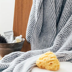 2pcs Bamboo Charcoal Bath Towel Soft Absorbent Towel