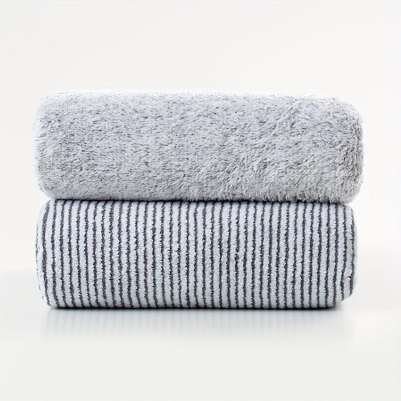 2pcs Bamboo Charcoal Bath Towel Soft Absorbent Towel