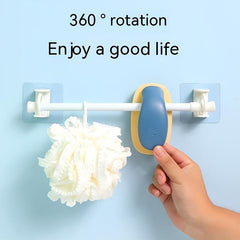 Telescopic Shower Curtain Rod with Rotating Rings - Set of 4