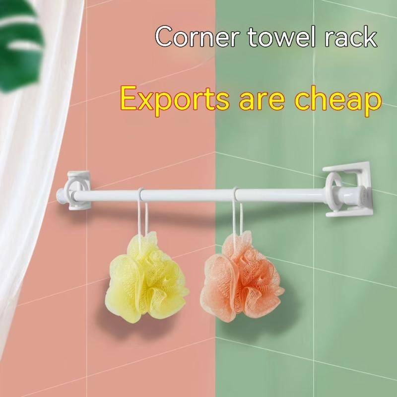 Telescopic Shower Curtain Rod with Rotating Rings - Set of 4
