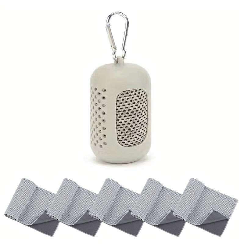 5pcs Sport Towel With Silicone Sleeve Bag 29.97x89 Hand Towel