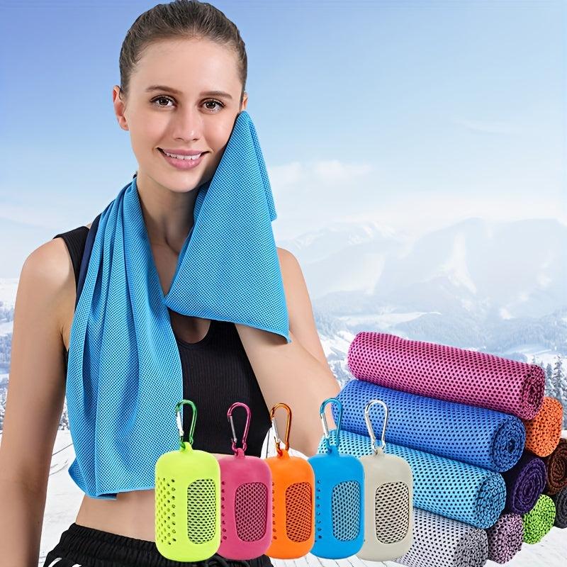 5pcs Sport Towel With Silicone Sleeve Bag 29.97x89 Hand Towel