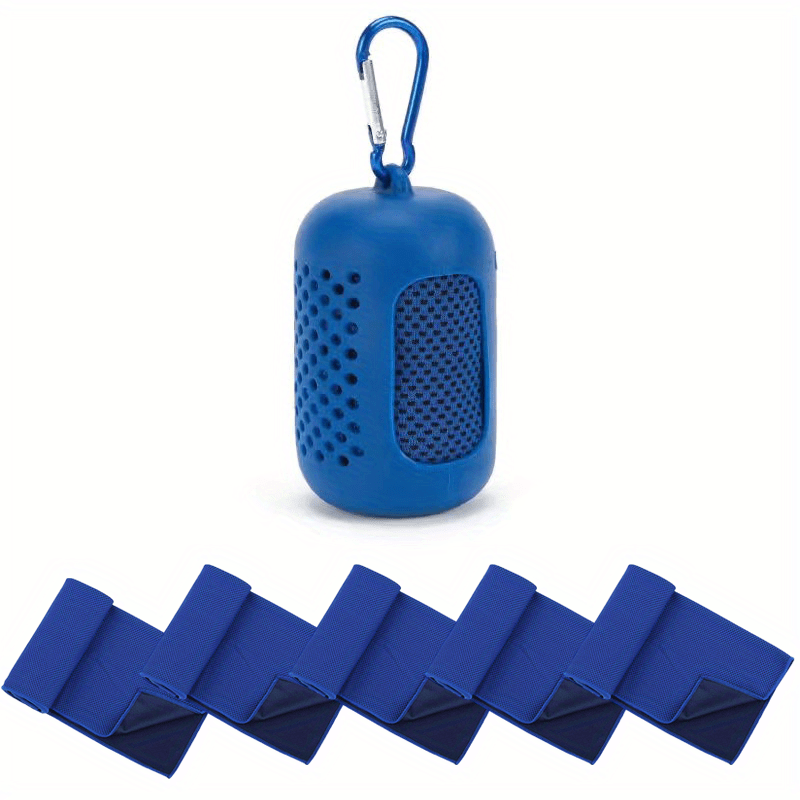 5pcs Sport Towel With Silicone Sleeve Bag 29.97x89 Hand Towel