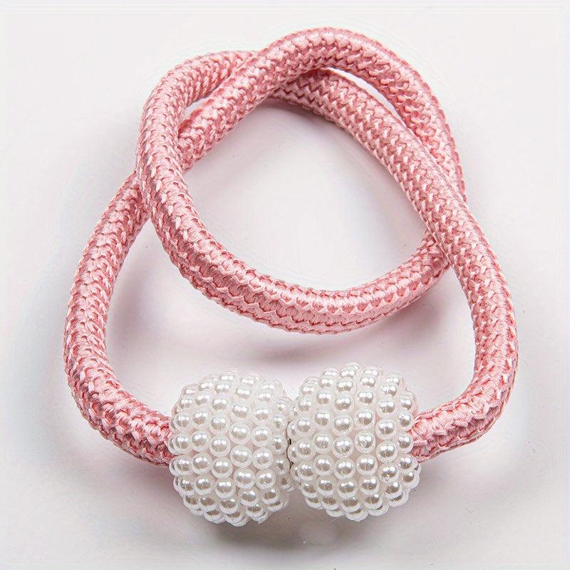 1PCS Pearl Curtain Magnetic Buckle Punching Installation Curtain Binding Strap