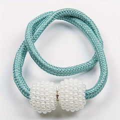 1PCS Pearl Curtain Magnetic Buckle Punching Installation Curtain Binding Strap