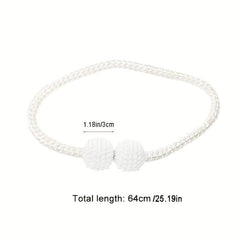 1PCS Pearl Curtain Magnetic Buckle Punching Installation Curtain Binding Strap