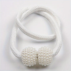 1PCS Pearl Curtain Magnetic Buckle Punching Installation Curtain Binding Strap