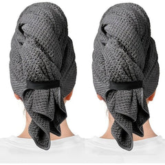 2pcs Large Microfiber Hair Towel Wrap - Absorbent Hair Drying Towel